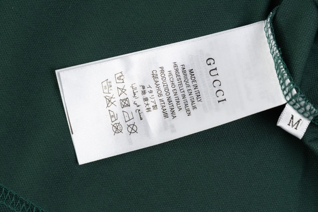 GUCCI 2024 Spring/Summer Double-G Monogram Stripe Panel Retro-Inspired Polo Shirt White M-3XL
