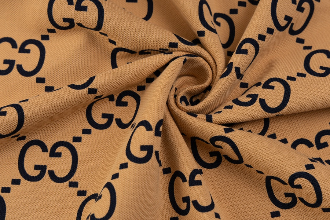 GUCCI 2024 Spring/Summer Double-G Monogram Stripe Panel Retro-Inspired Polo Shirt White M-3XL