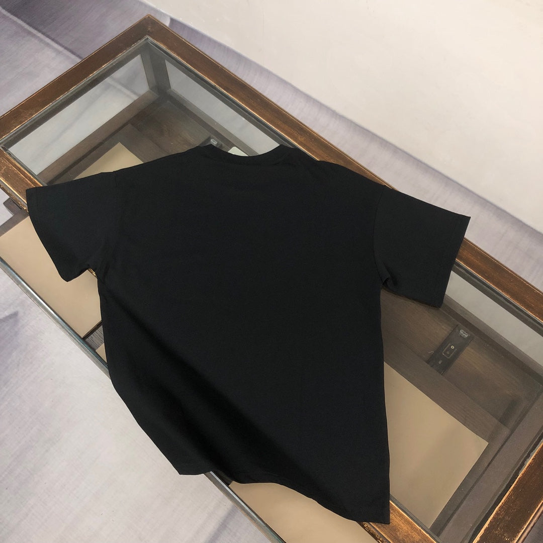 BALENCIAGA 25SS Logo Print Crewneck T-Shirt - Black / White / Rose Red - Unisex - XS / S / M / L