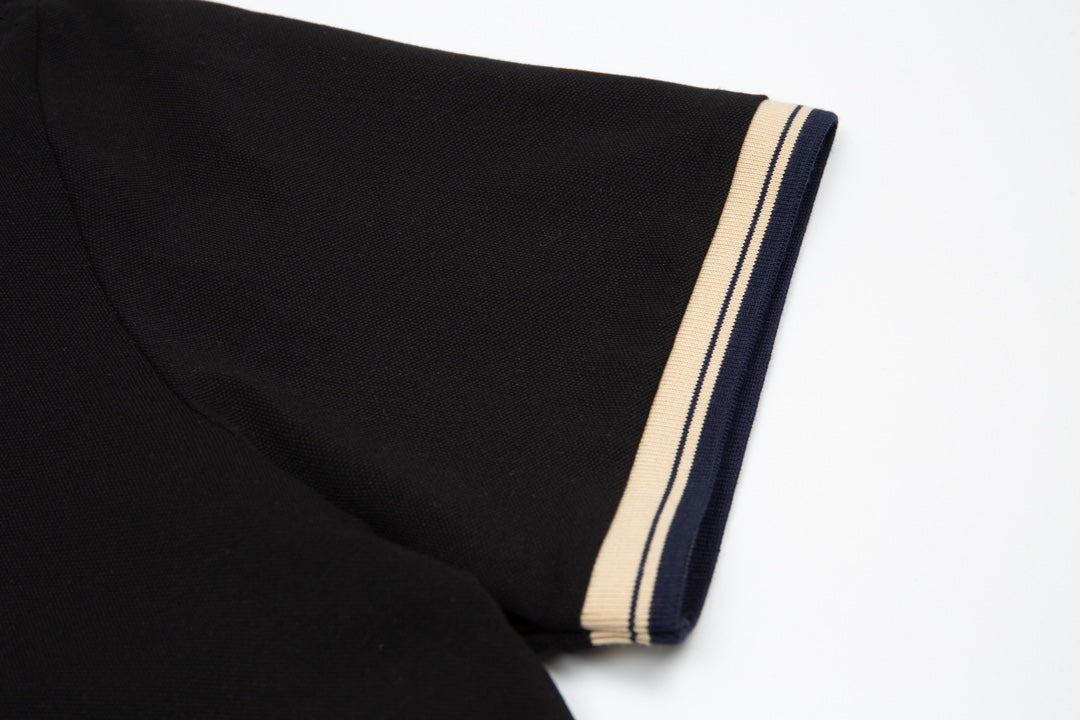 GUCCI 2024 Spring/Summer Contrast Panel Luxury Logo Polo Shirt Black M-3XL