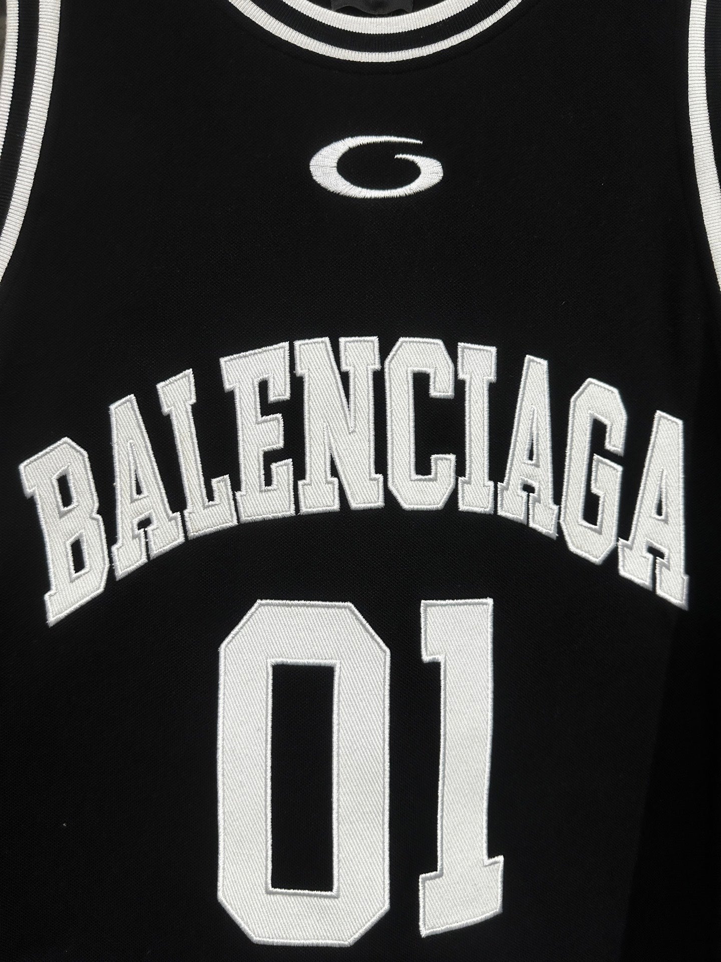 BALENCIAGA Basketball Boy Series 01 Embroidered Tank Top - Black - Unisex - Size 1 / 2 / 3 / 4