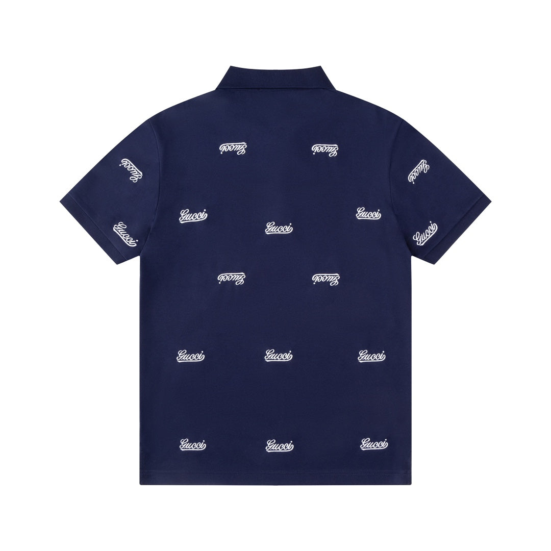 GUCCI 2024 Spring/Summer Contrast Panel Luxury Logo Polo Shirt Black M-3XL
