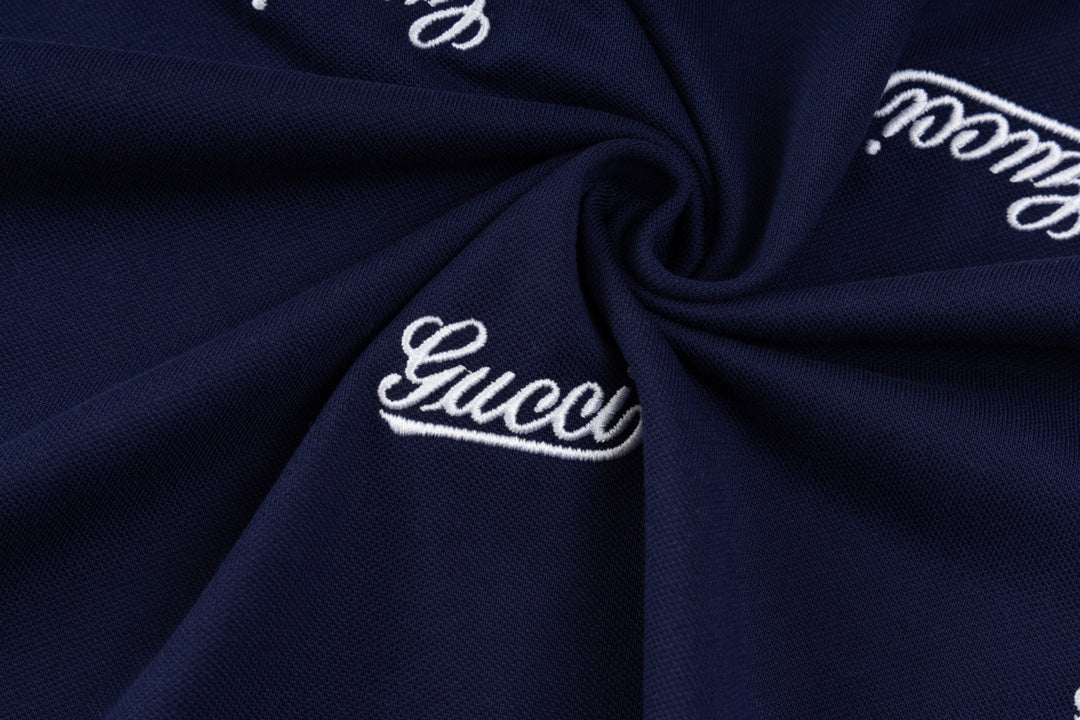 GUCCI 2024 Spring/Summer Contrast Panel Luxury Logo Polo Shirt Black M-3XL