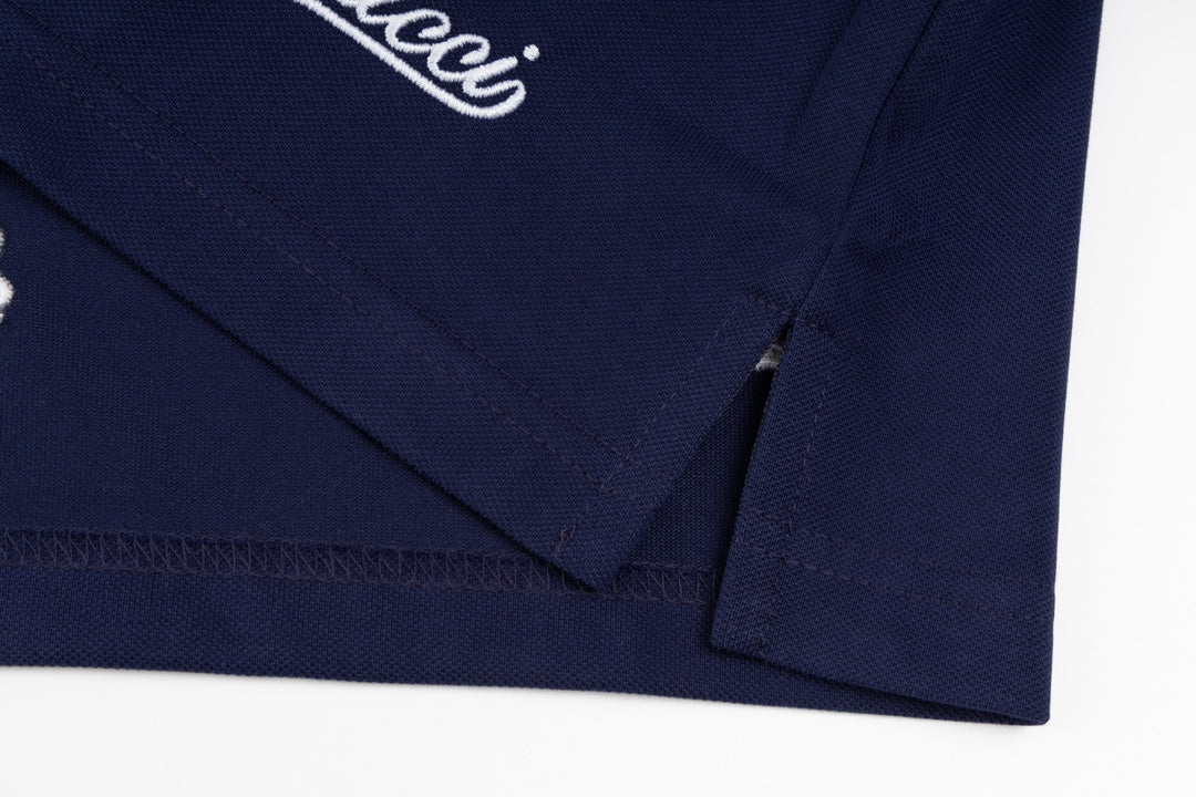 GUCCI 2024 Spring/Summer Contrast Panel Luxury Logo Polo Shirt Black M-3XL