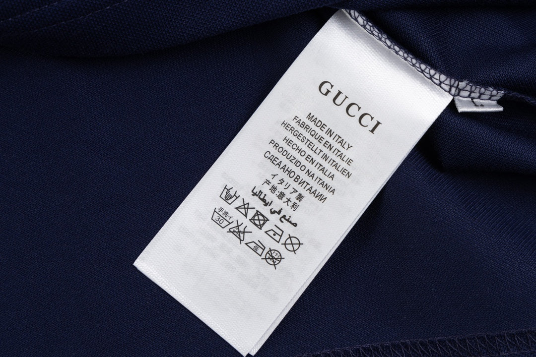 GUCCI 2024 Spring/Summer Contrast Panel Luxury Logo Polo Shirt Black M-3XL