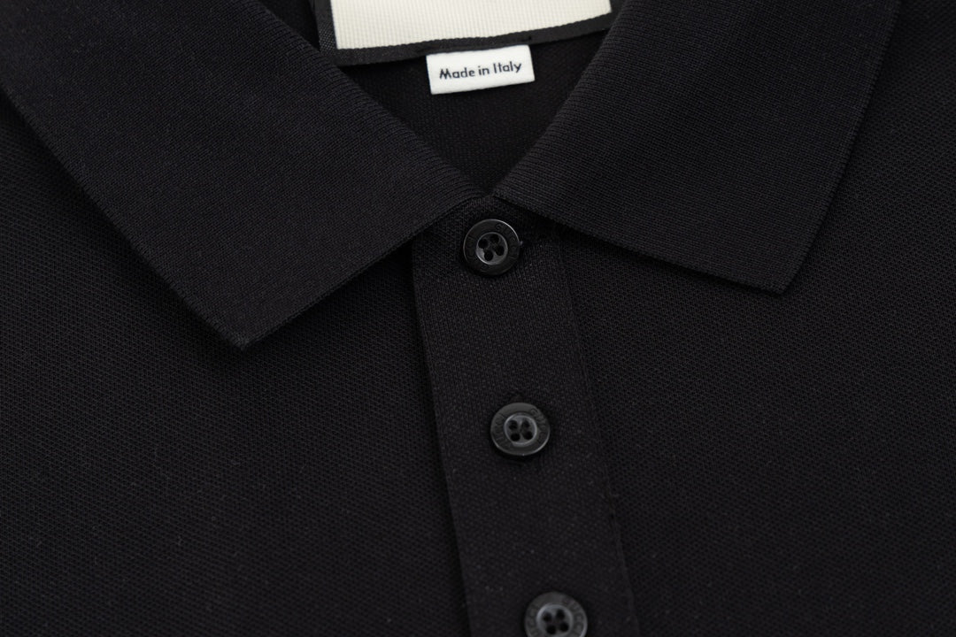 GUCCI 2024 Spring/Summer Contrast Panel Luxury Logo Polo Shirt Black M-3XL
