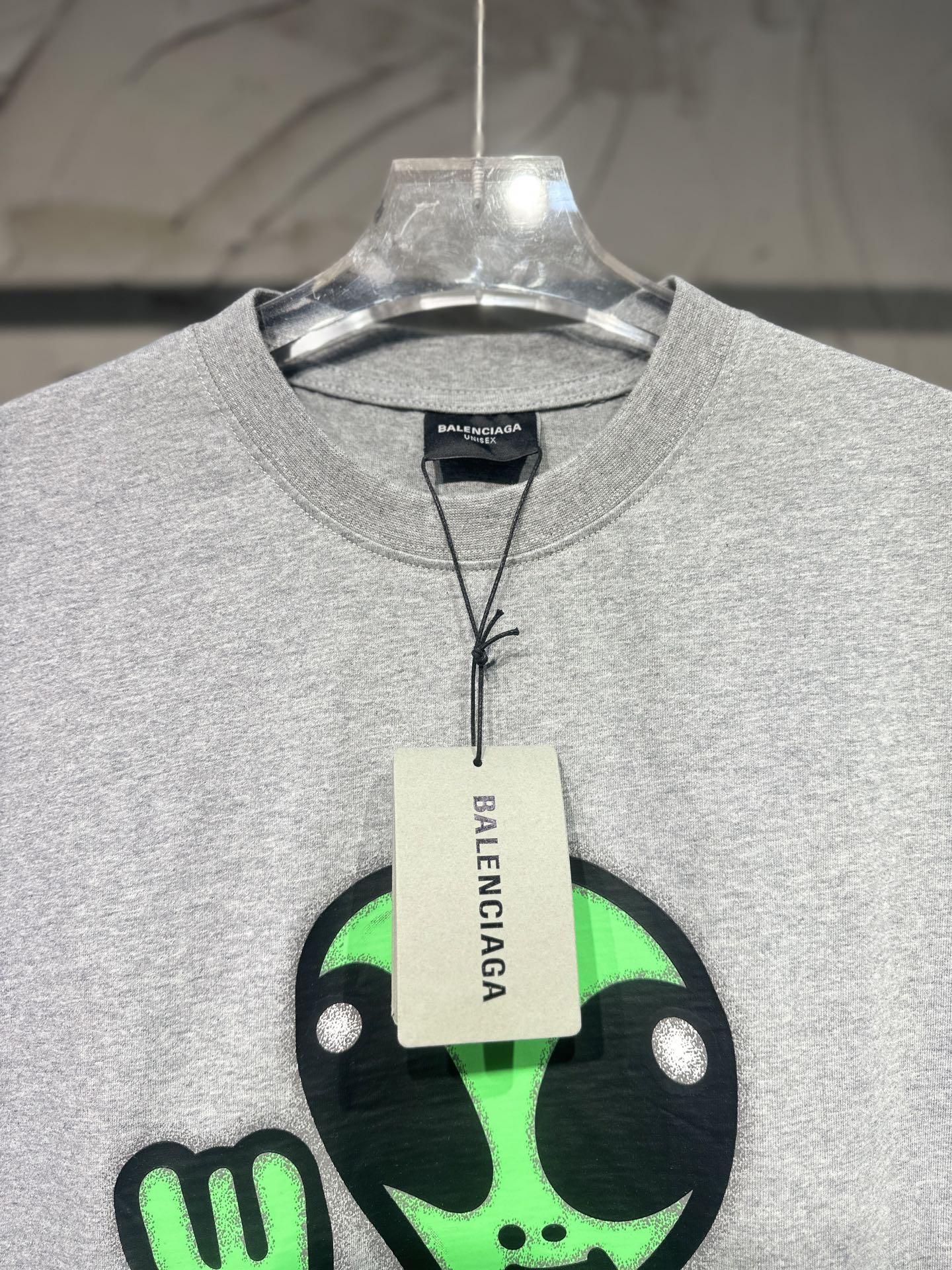 BALENCIAGA 25SS Alien Series Graphic T-Shirt / Tank Top – Heather Gray – Unisex – Sizes 1-4