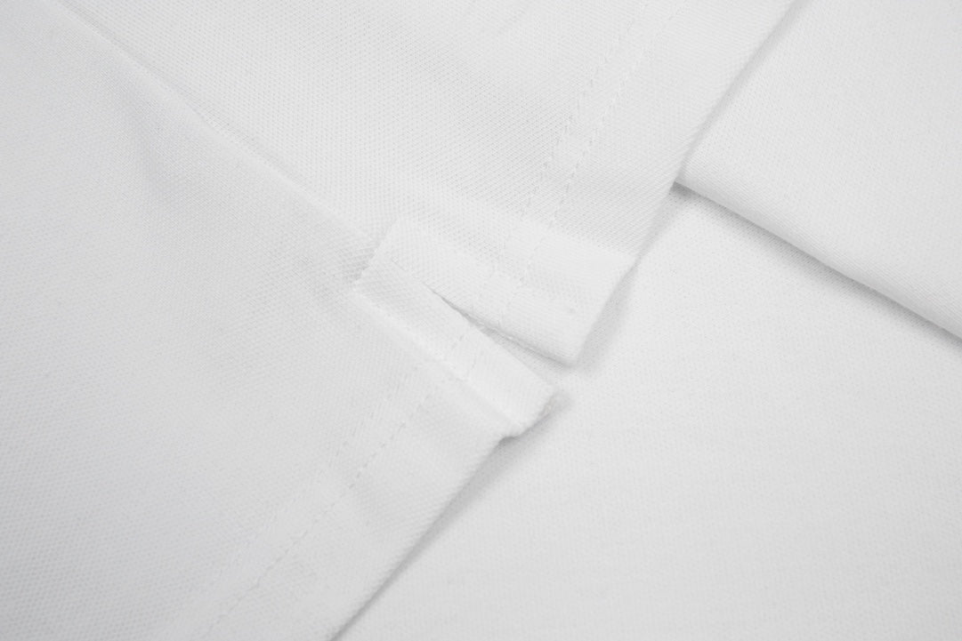 GUCCI 2023 Classic Tricolor Web Stripe Contrast Collar Polo Shirt White M-3XL