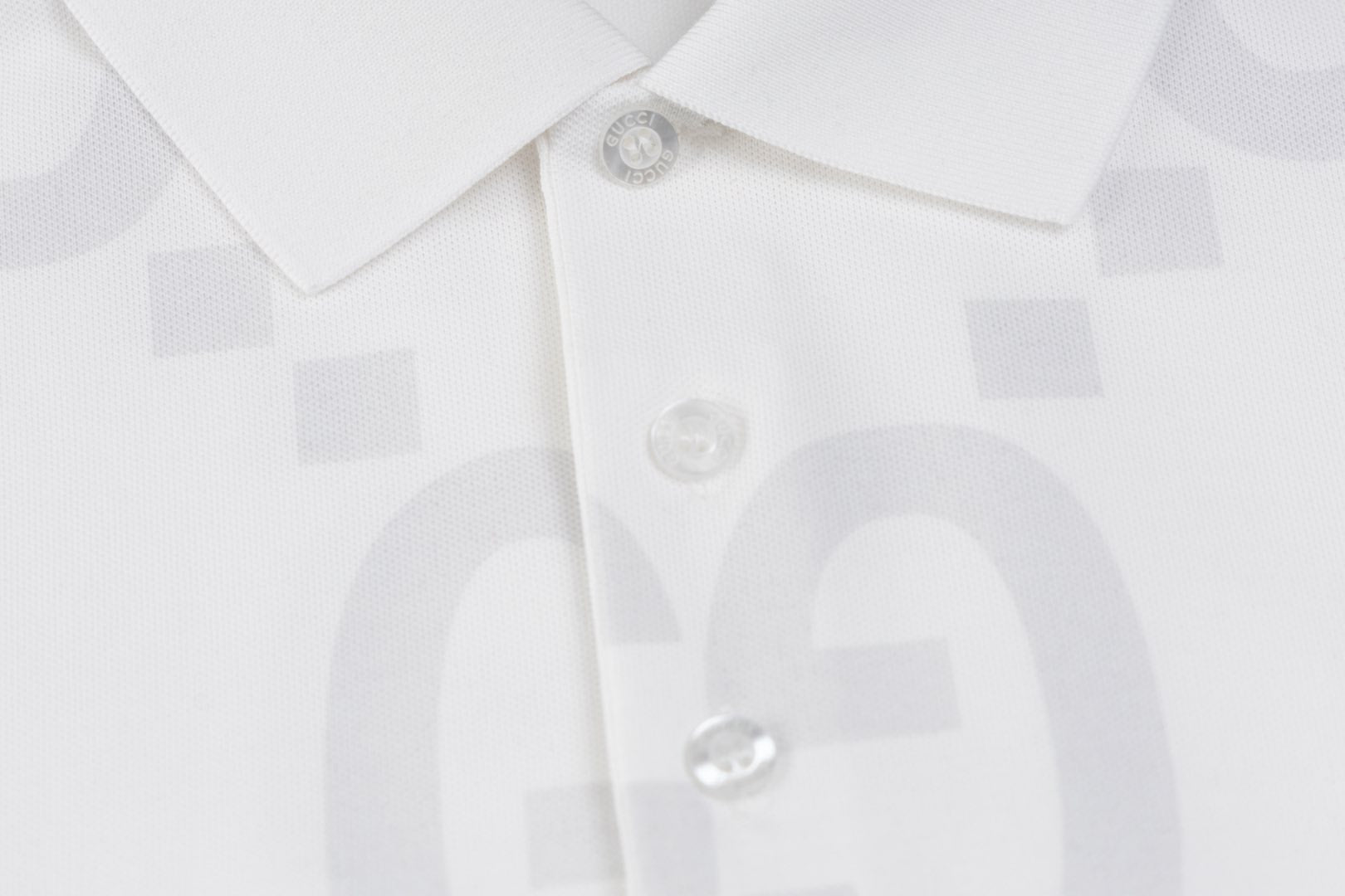 GUCCI 2024 Spring/Summer Retro Double-G Logo Print Polo Shirt White M-3XL