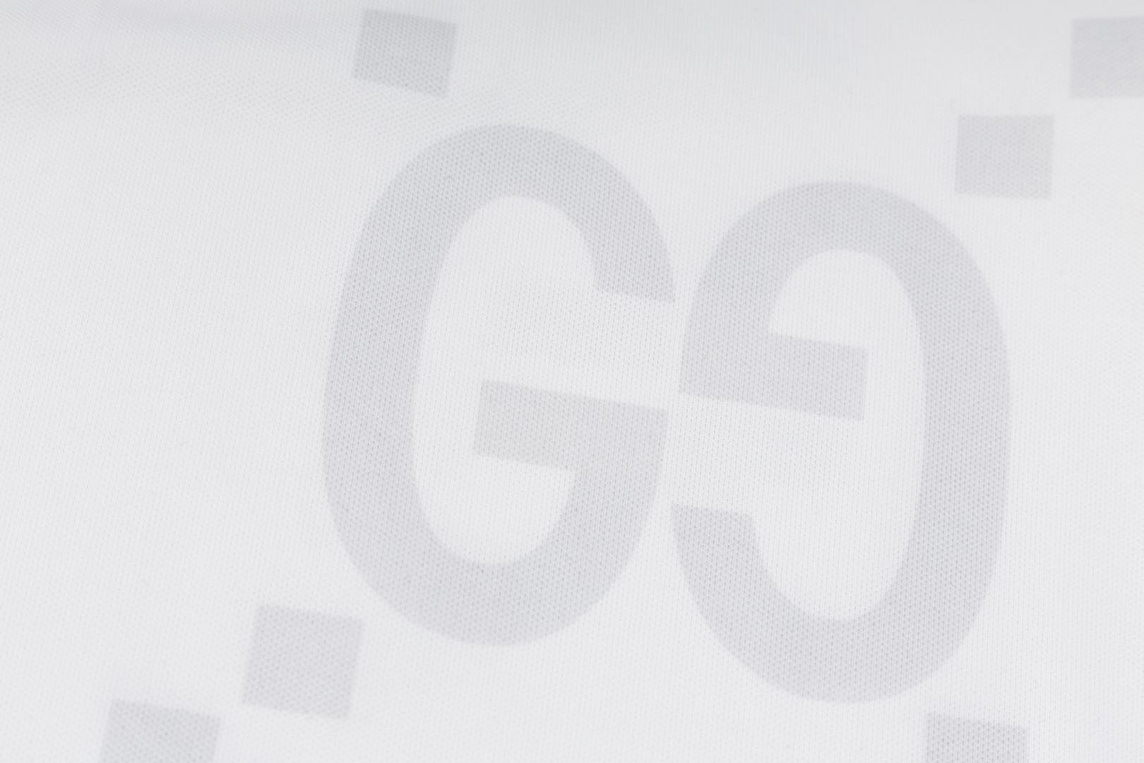 GUCCI 2024 Spring/Summer Retro Double-G Logo Print Polo Shirt White M-3XL