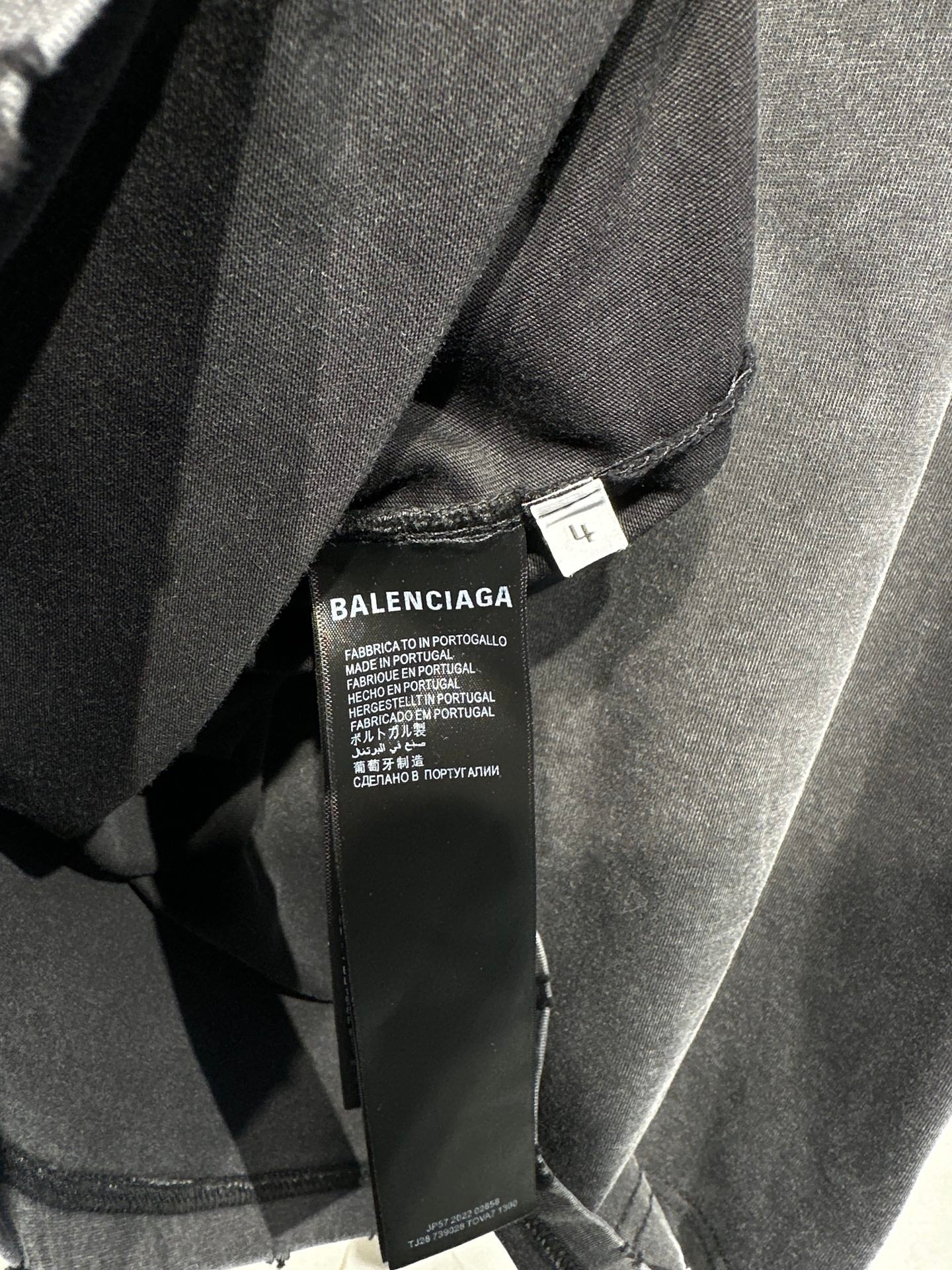 BALENCIAGA 25FW Distressed Foamed Logo Shorts – Washed Black – Unisex – Sizes 1-4