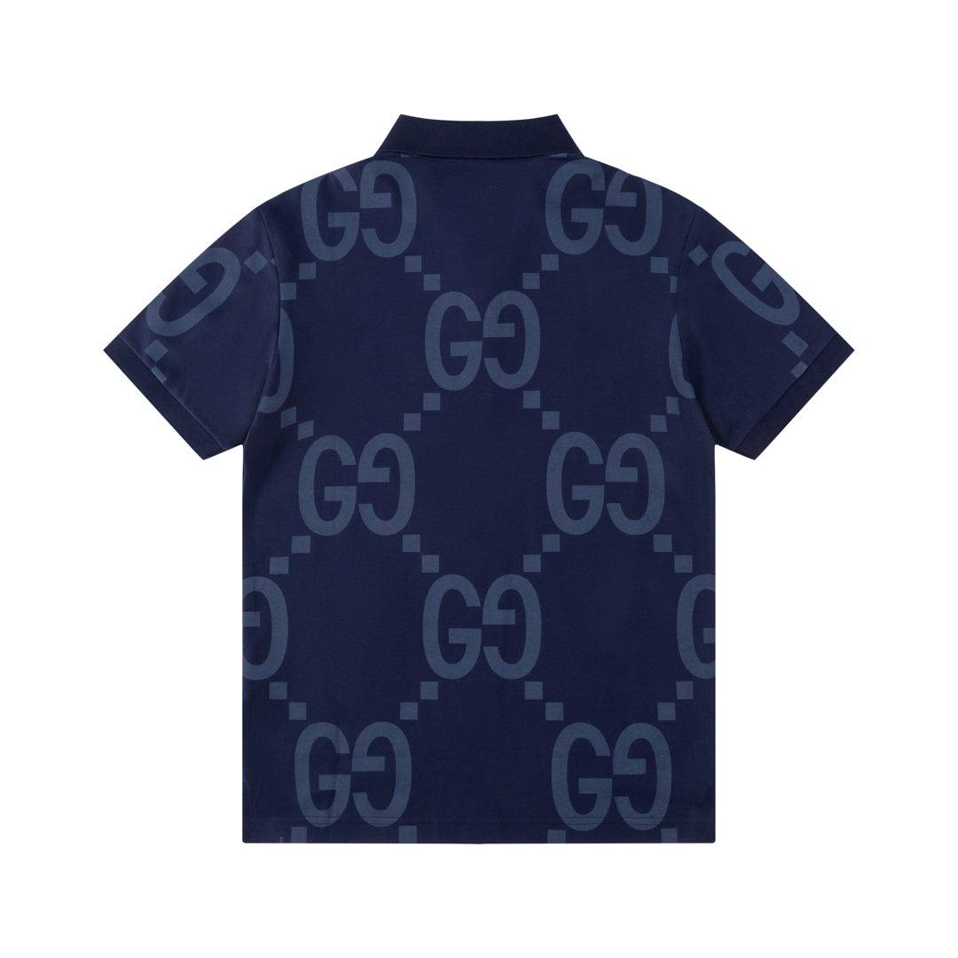 GUCCI 2024 Spring/Summer Retro Double-G Logo Print Polo Shirt White M-3XL