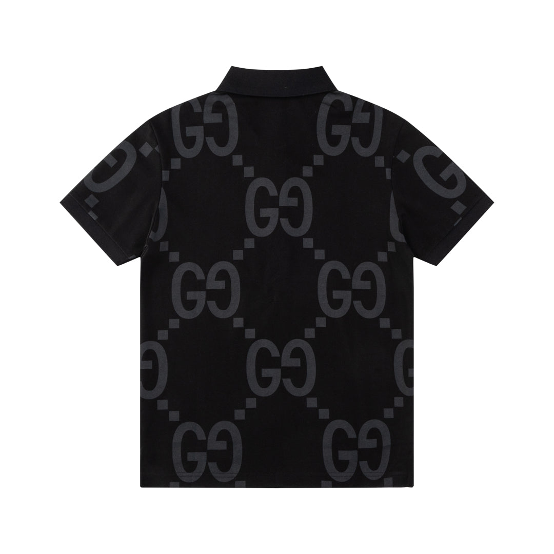 GUCCI 2024 Spring/Summer Retro Double-G Logo Print Polo Shirt White M-3XL