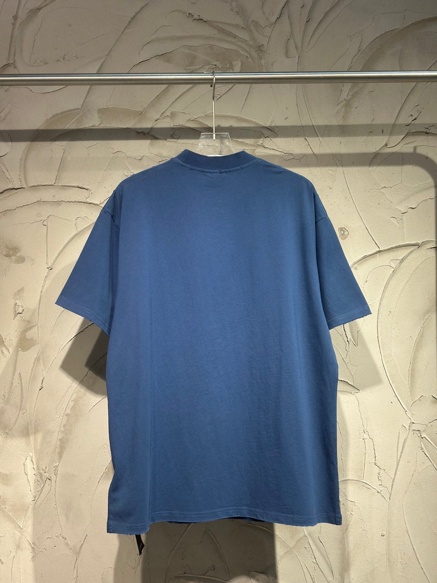 BALENCIAGA 2025SS Classic Double-B Wheat Embroidery T-Shirt – Washed Black / Blue – Unisex – Sizes 1-4