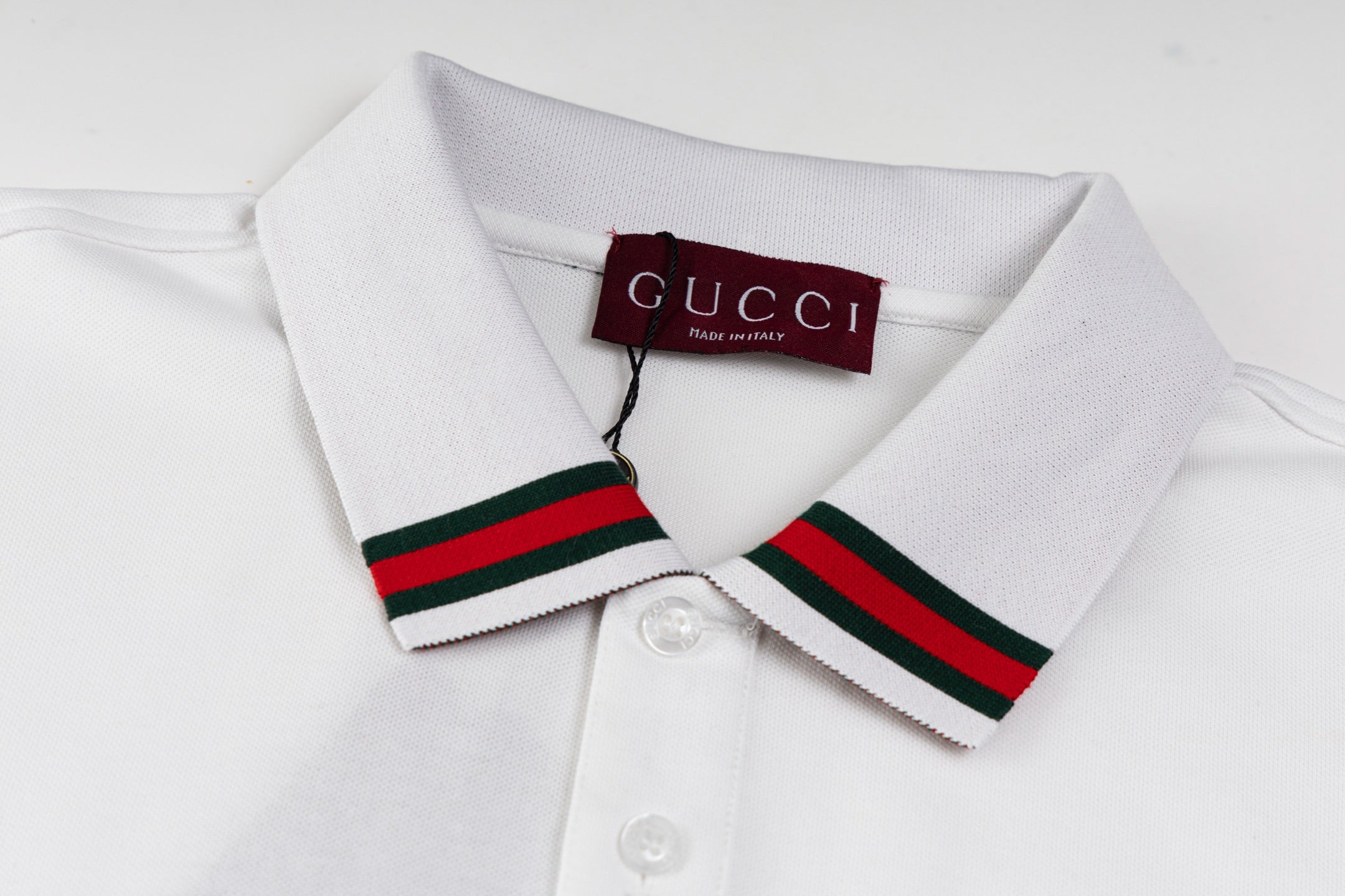GUCCI 2024 Spring/Summer Retro Double-G Logo Print Polo Shirt White M-3XL