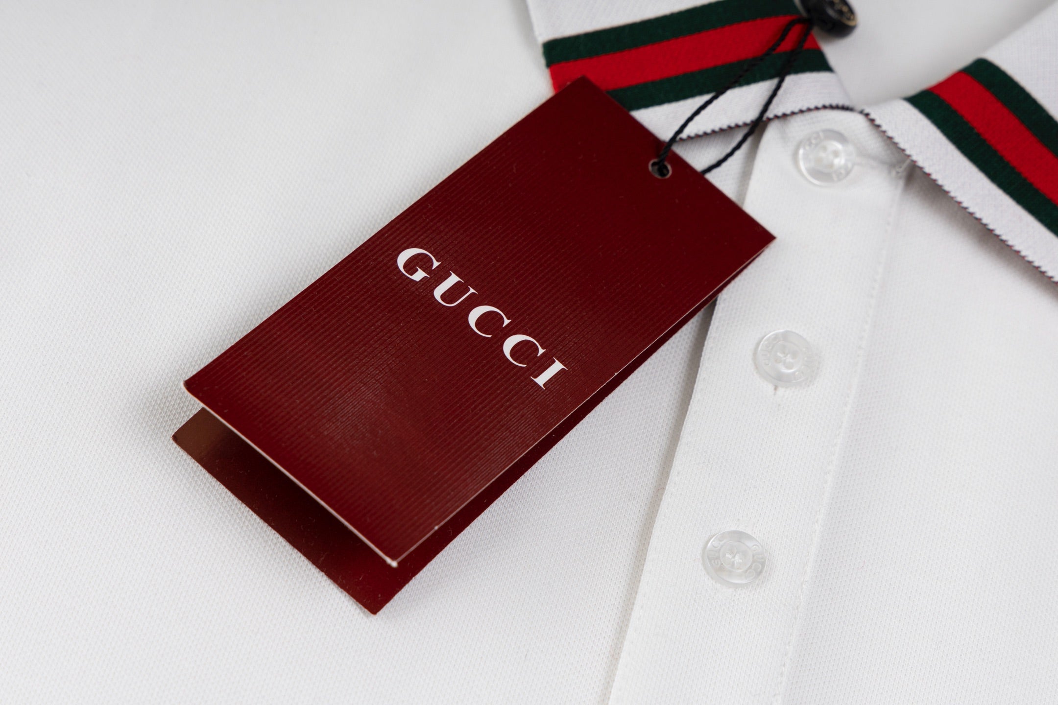 GUCCI 2024 Spring/Summer Retro Double-G Logo Print Polo Shirt White M-3XL