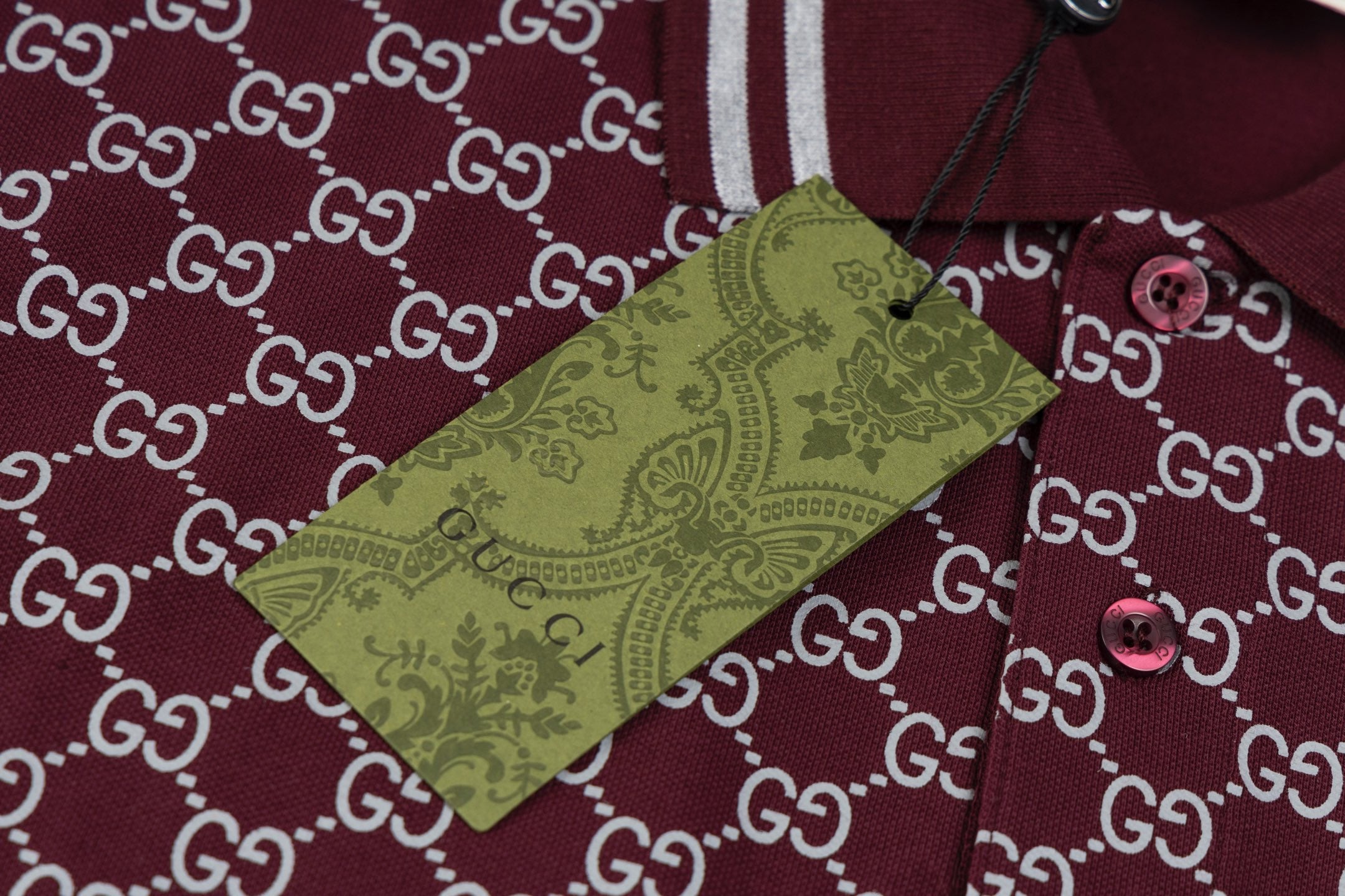 GUCCI 2024 Spring/Summer Retro Double-G Logo Print Polo Shirt White M-3XL