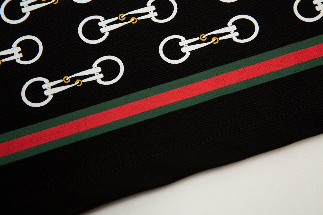 GUCCI 2024 Spring/Summer Retro Double-G Logo Print Polo Shirt White M-3XL