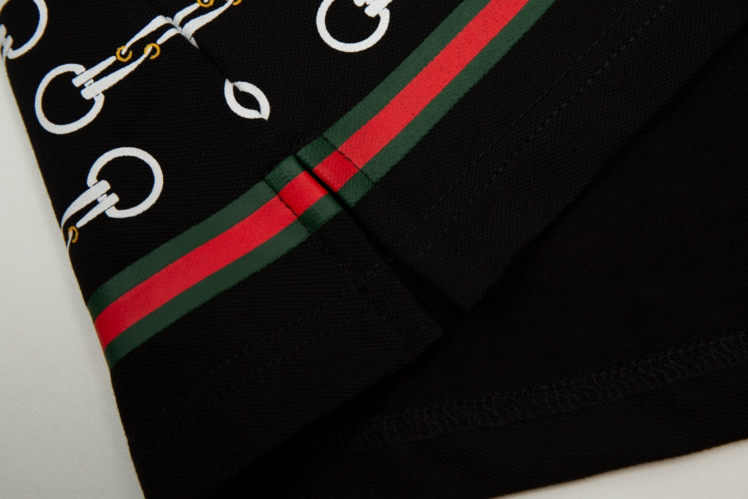 GUCCI 2024 Spring/Summer Retro Double-G Logo Print Polo Shirt White M-3XL