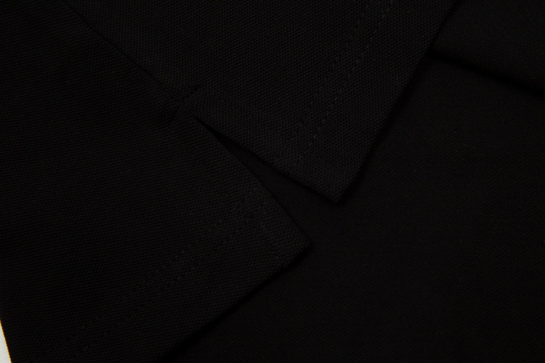 GUCCI 2023 Classic Tricolor Web Stripe Contrast Panel Polo Shirt Black M-3XL