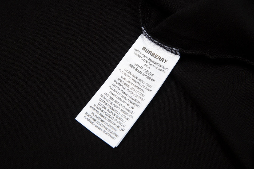 BURBERRY 2024 Spring/Summer Equestrian Knight Logo Embroidered Classic Polo Shirt Black M-3XL