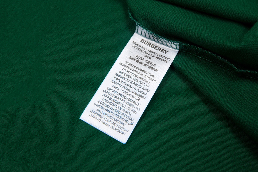 BURBERRY 2024 Spring/Summer Equestrian Knight Logo Embroidered Classic Polo Shirt Dark Green M-3XL