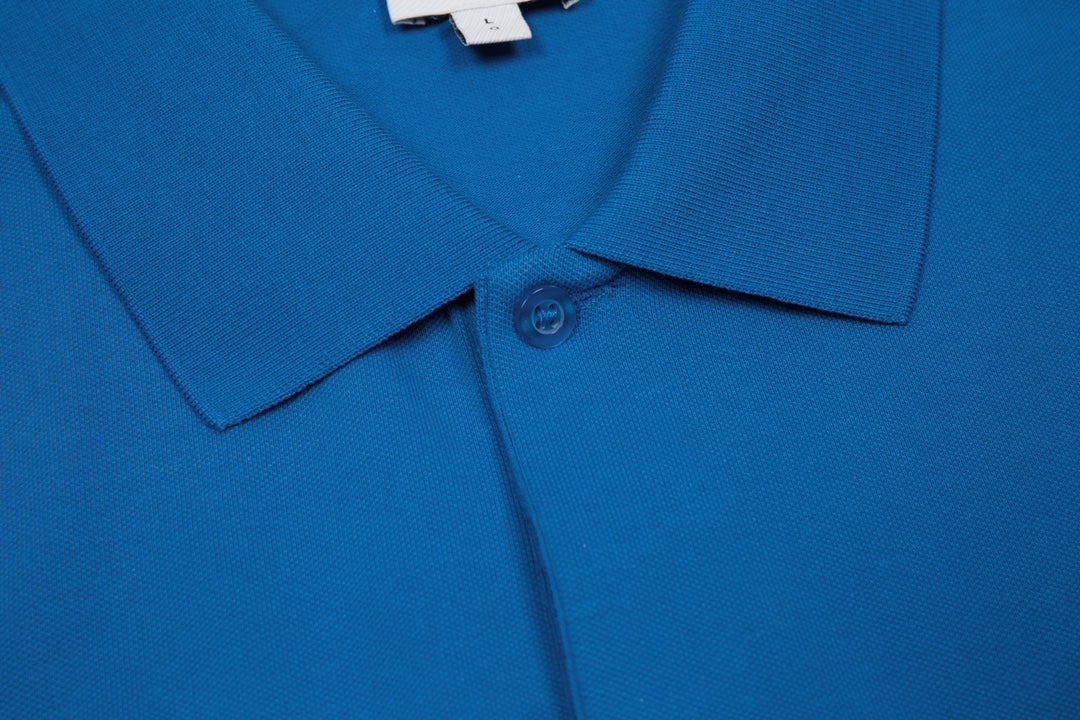 BURBERRY 2024 Spring/Summer Equestrian Knight Logo Embroidered Classic Polo Shirt Dodger Blue M-3XL