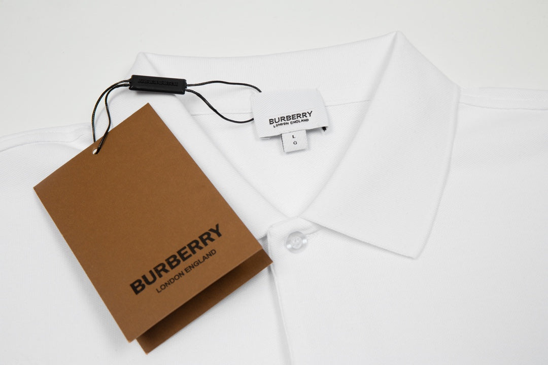 BURBERRY 2024 Spring/Summer Equestrian Knight Logo Embroidered Classic Polo Shirt Dodger Blue M-3XL