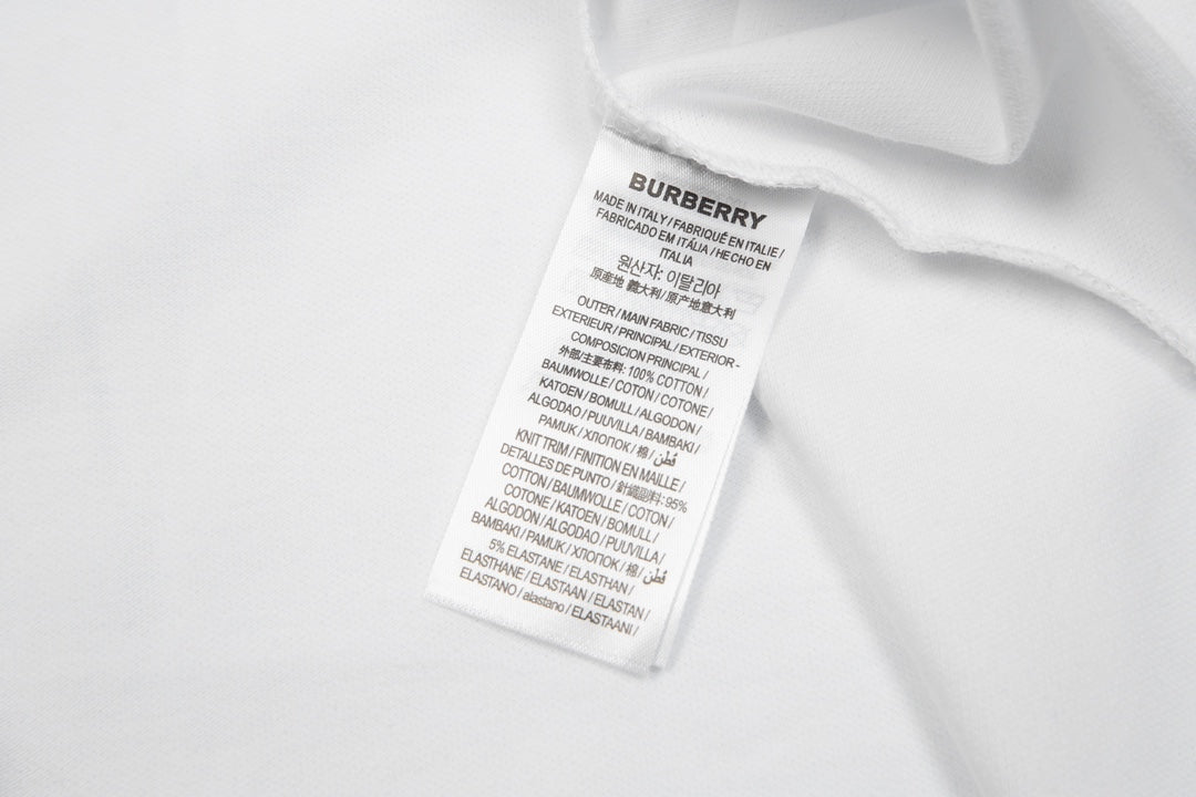 BURBERRY 2024 Spring/Summer Equestrian Knight Logo Embroidered Classic Polo Shirt Dodger Blue M-3XL