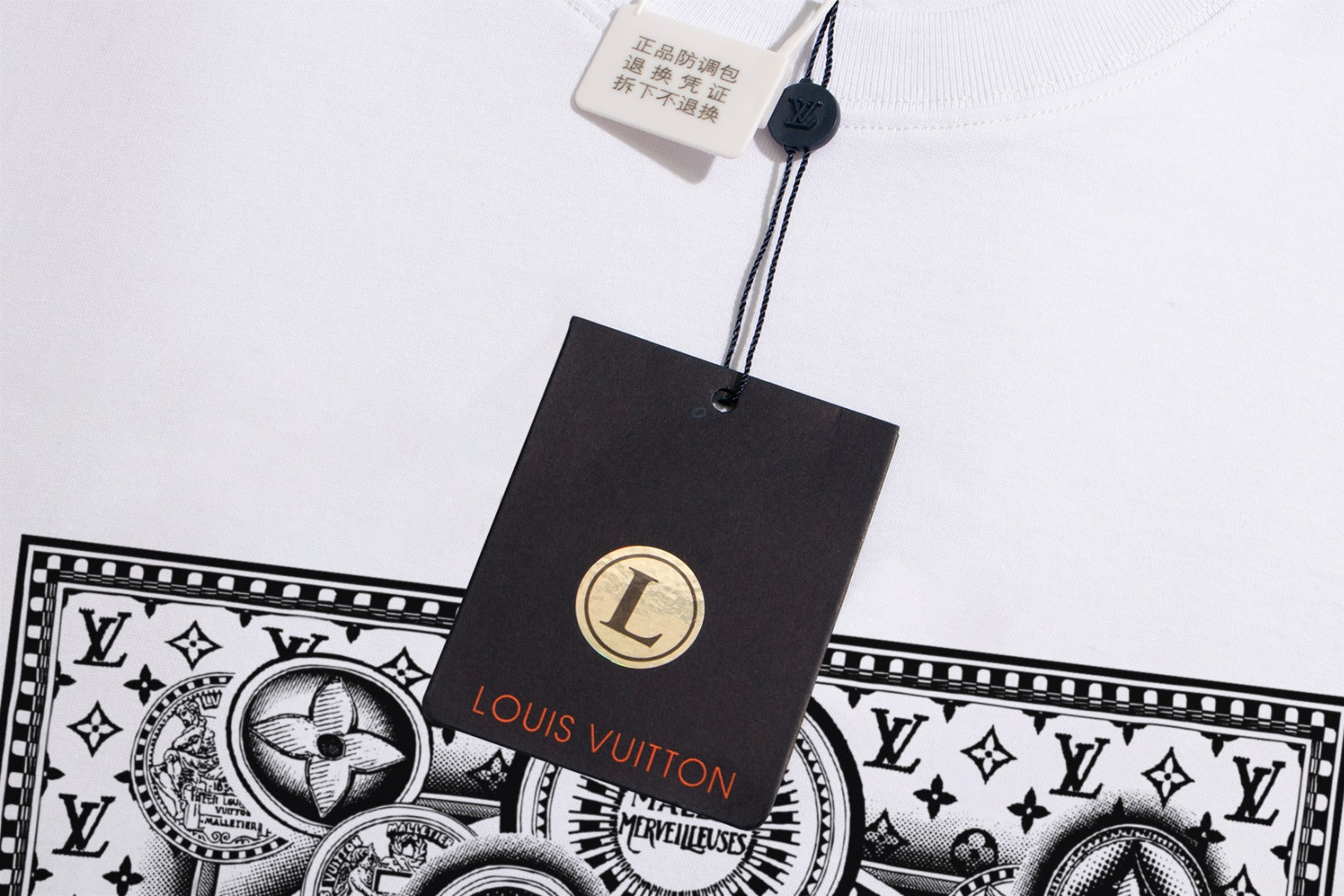 Louis Vuitton 2025 Premium Round Neck T-Shirt with Embroidered Sleeve Logo – Unisex Casual Tee (S-2XL, Black/White/Beige)