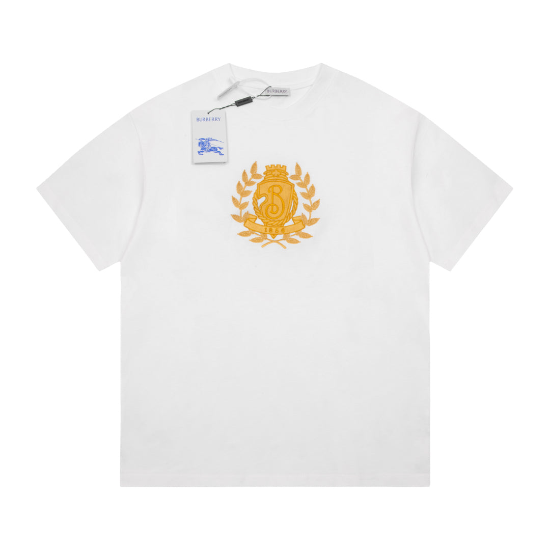 BURBERRY Golden Leaf Crest Embroidered Short-Sleeve T-Shirt XS-L