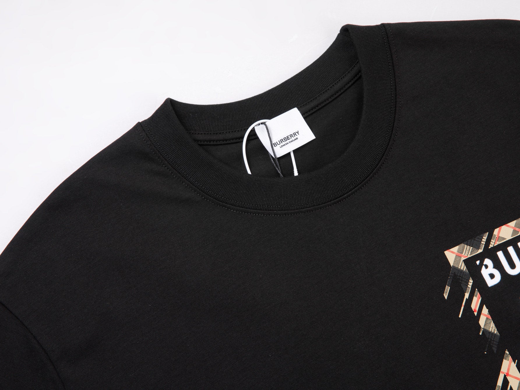 BURBERRY Classic Check Letter Logo Short-Sleeve T-Shirt S-XL