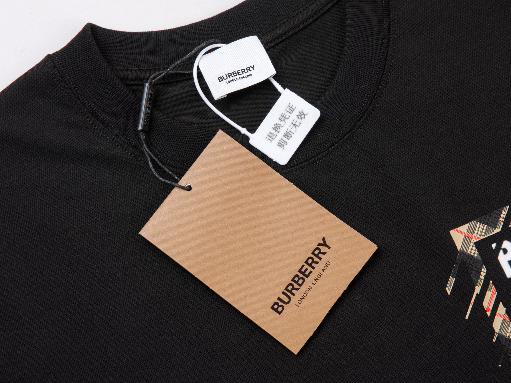 BURBERRY Classic Check Letter Logo Short-Sleeve T-Shirt S-XL
