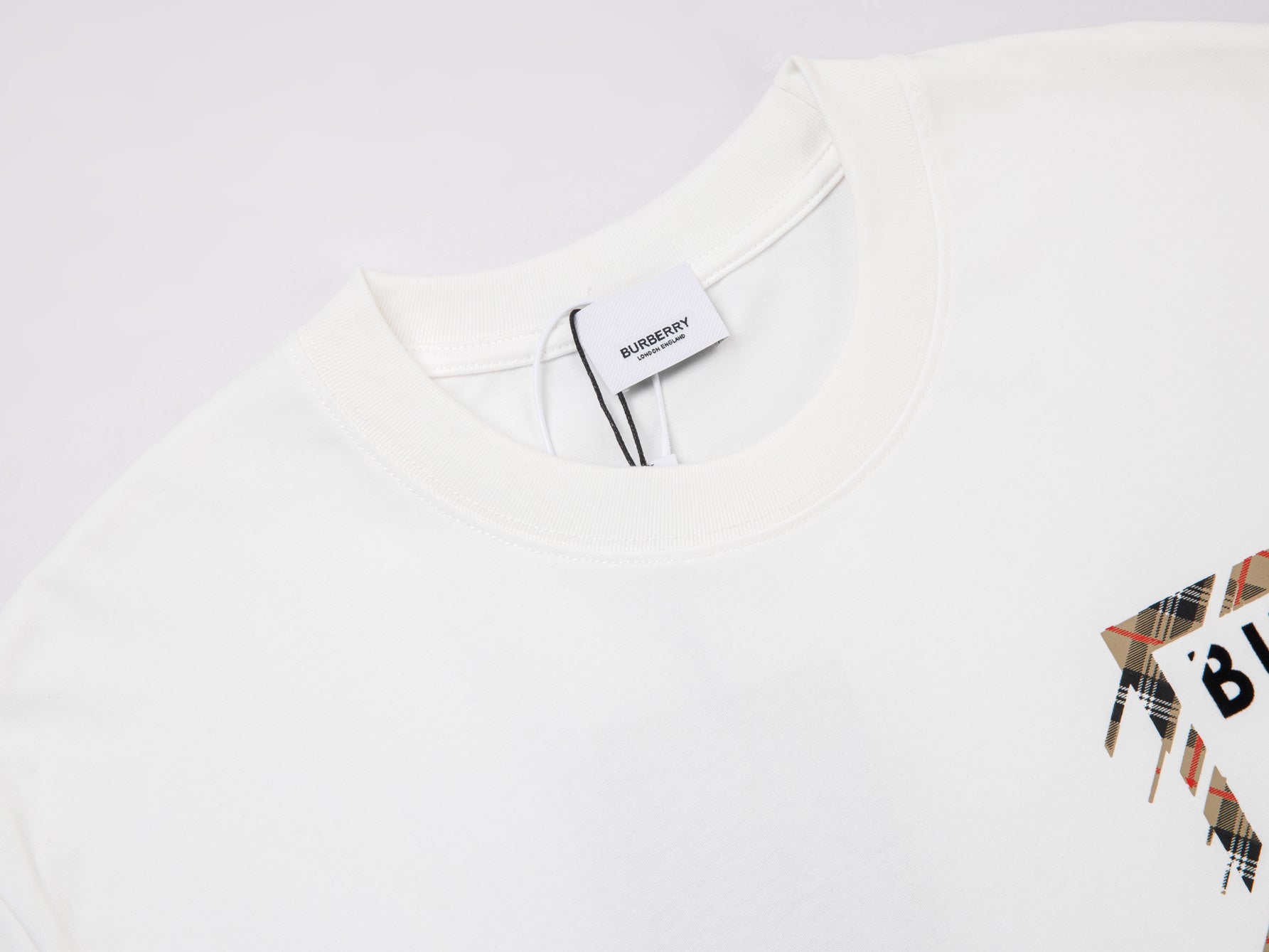 BURBERRY Classic Check Letter Logo Short-Sleeve T-Shirt S-XL