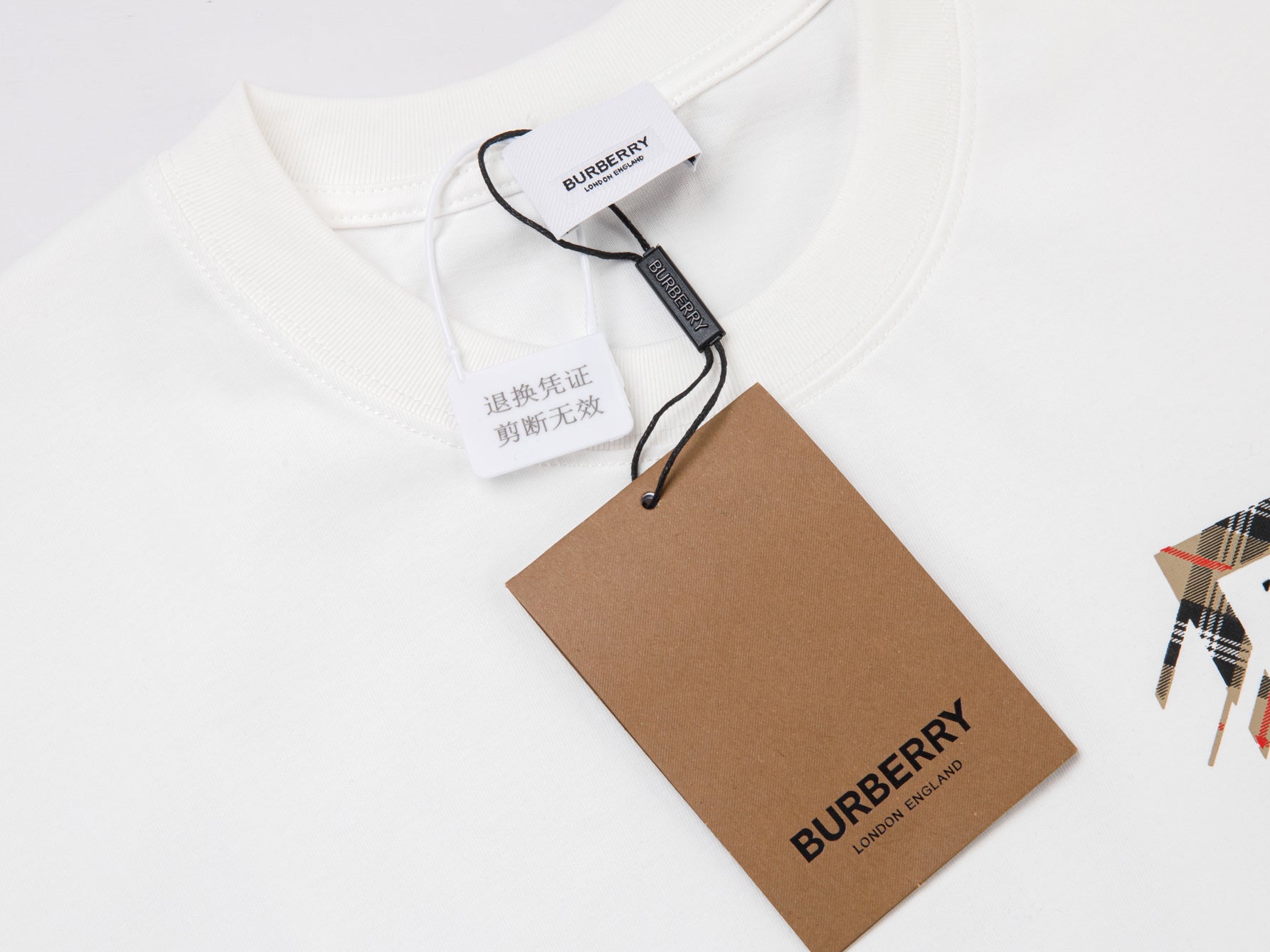 BURBERRY Classic Check Letter Logo Short-Sleeve T-Shirt S-XL