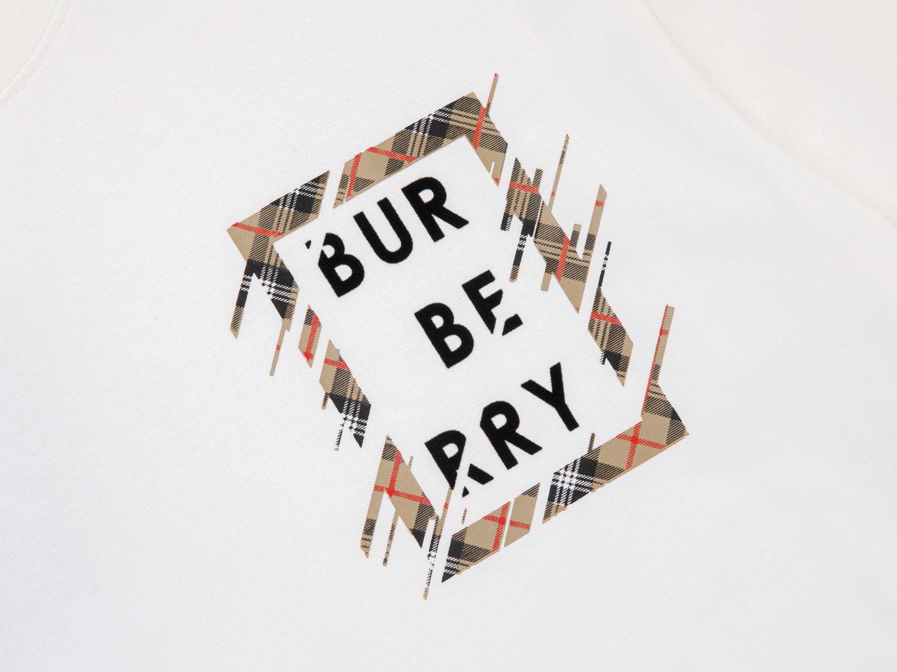 BURBERRY Classic Check Letter Logo Short-Sleeve T-Shirt S-XL