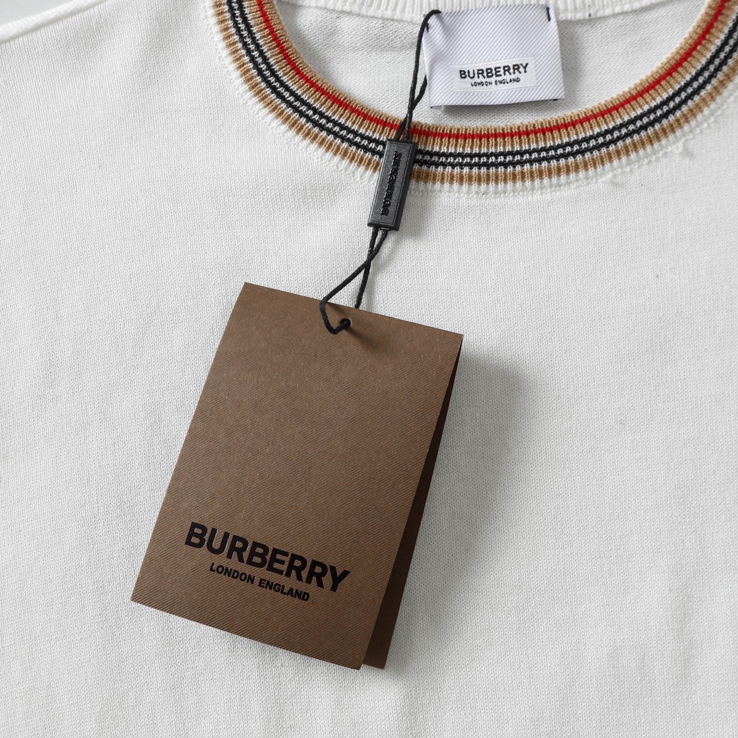 BURBERRY Logo Knit Panel Crewneck Short-Sleeve T-Shirt XS-L