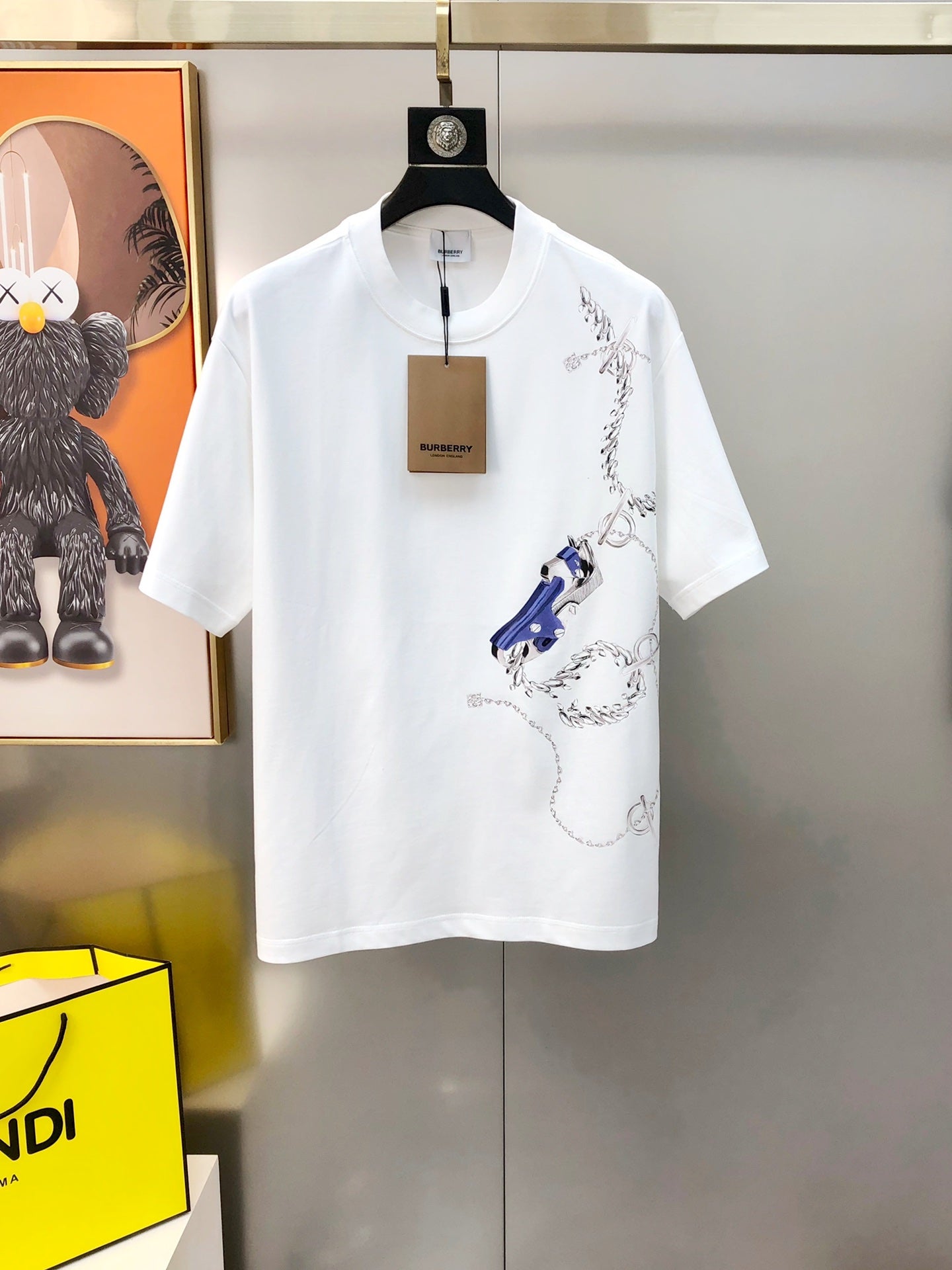 BURBERRY 2024 Early Spring Side Logo Oversized Crewneck T-Shirt S-3XL