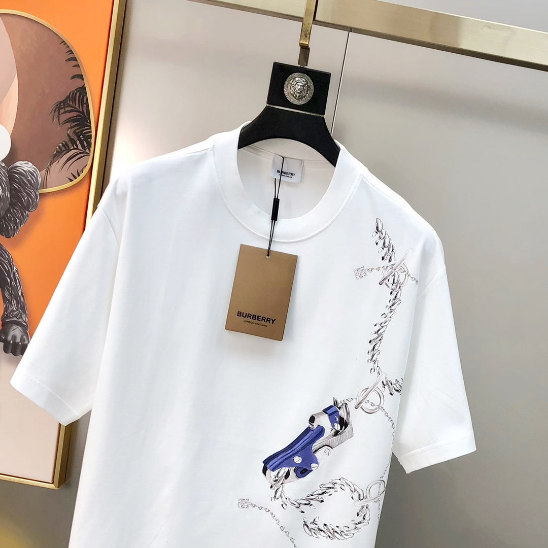 BURBERRY 2024 Early Spring Side Logo Oversized Crewneck T-Shirt S-3XL