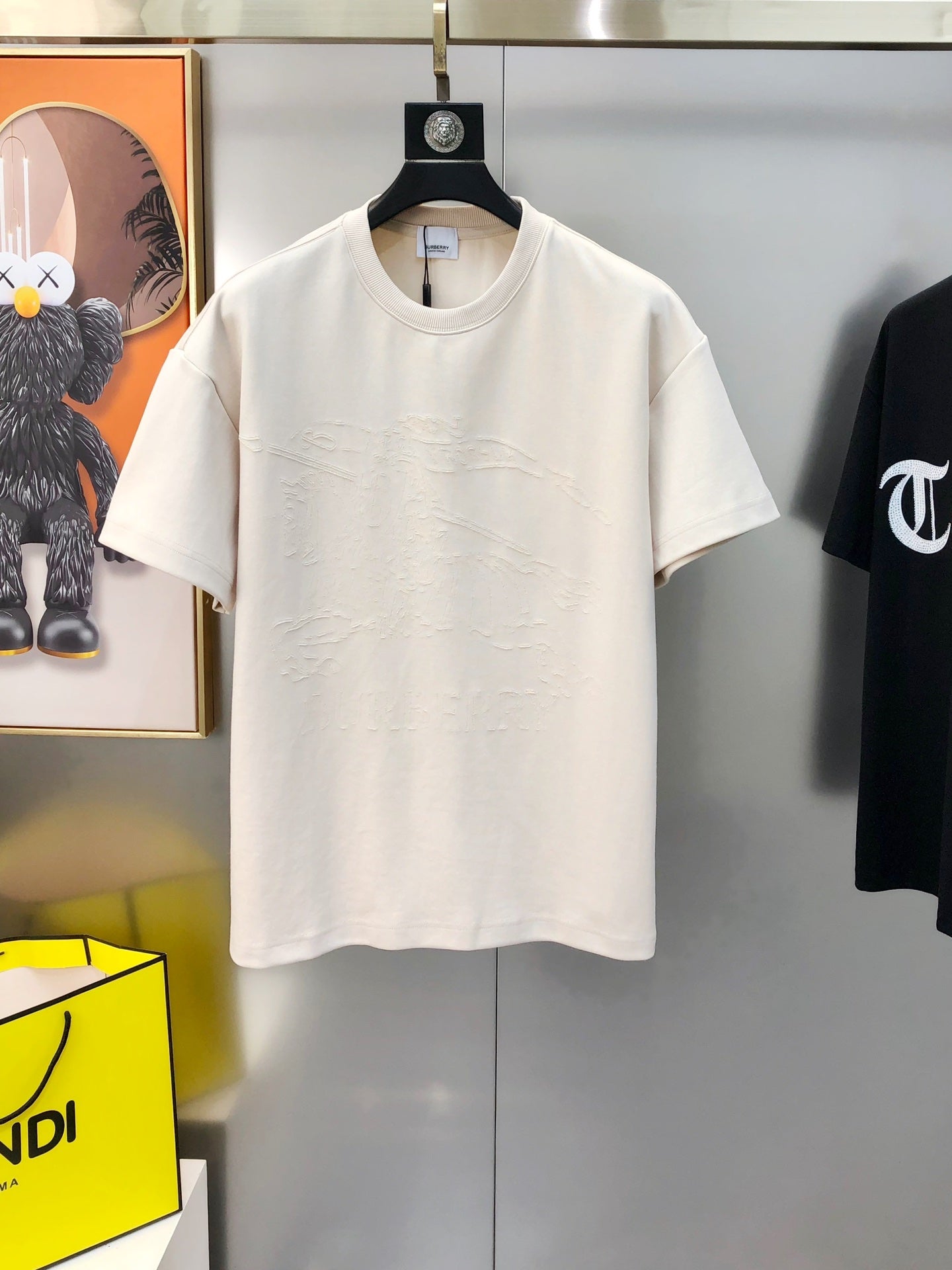 BURBERRY 2024 Spring/Summer Cutout Logo Equestrian Oversized Crewneck T-Shirt S-3XL