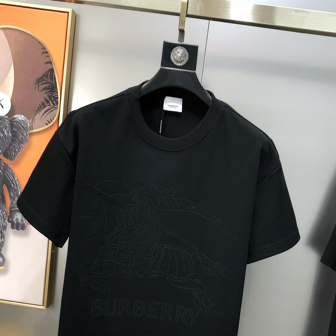 BURBERRY 2024 Spring/Summer Cutout Logo Equestrian Oversized Crewneck T-Shirt S-3XL