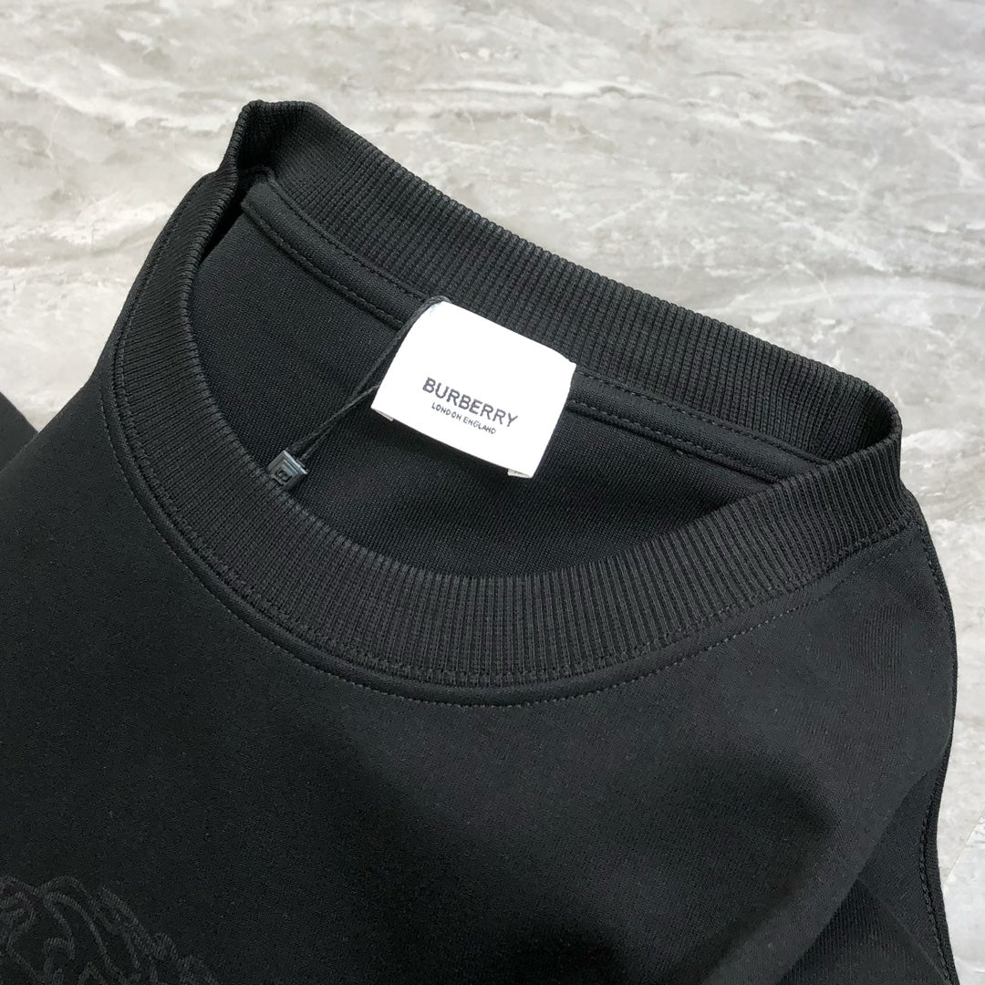 BURBERRY 2024 Spring/Summer Cutout Logo Equestrian Oversized Crewneck T-Shirt S-3XL