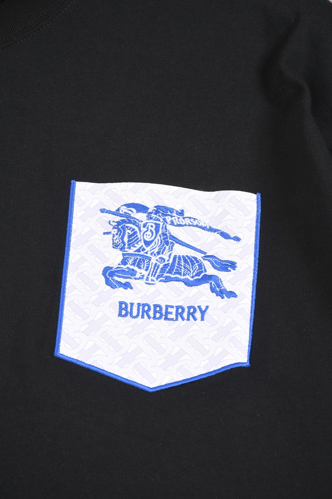 BURBERRY 25SS Equestrian Crest Pocket Embroidered Short-Sleeve T-Shirt XS-L