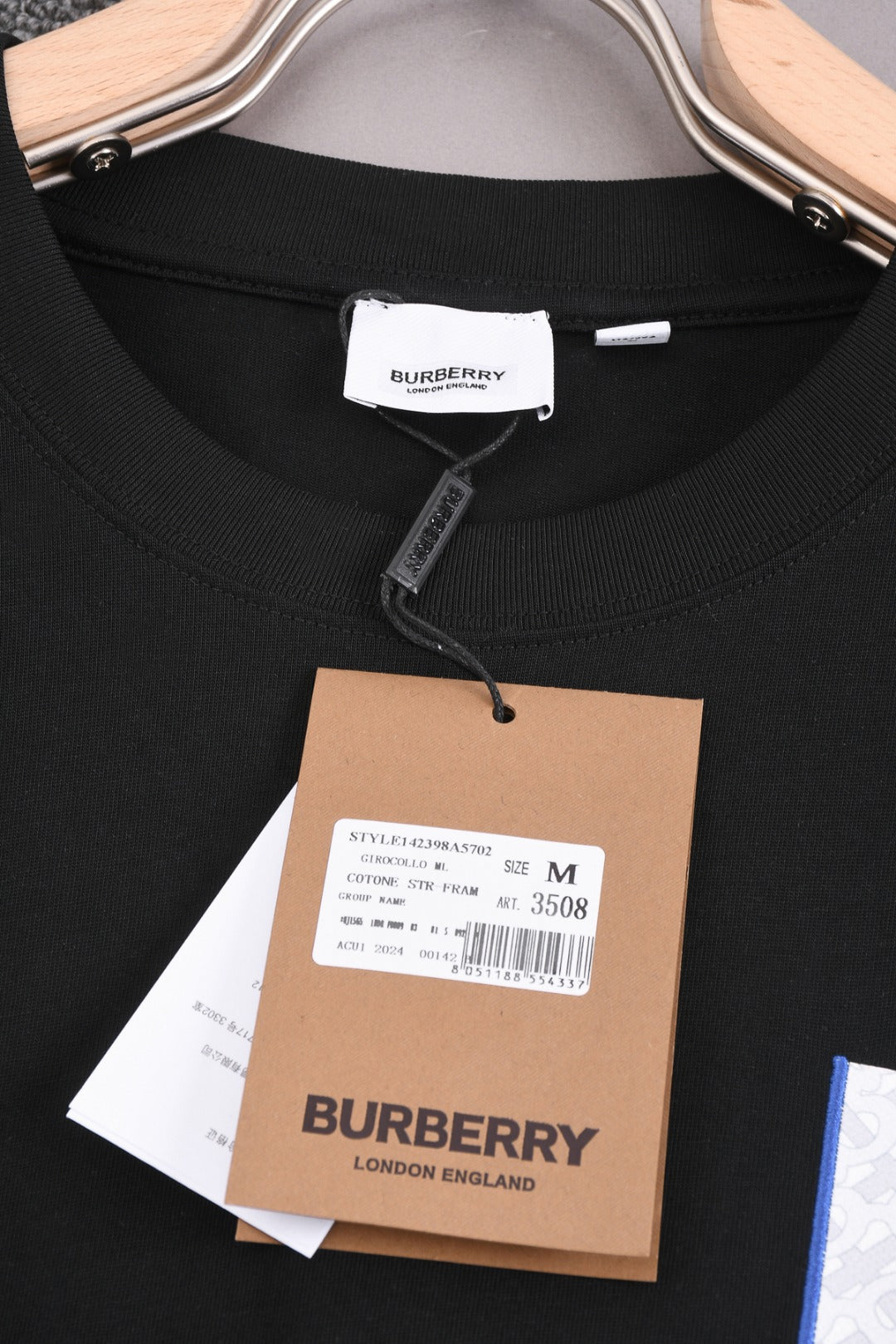 BURBERRY 25SS Equestrian Crest Pocket Embroidered Short-Sleeve T-Shirt XS-L