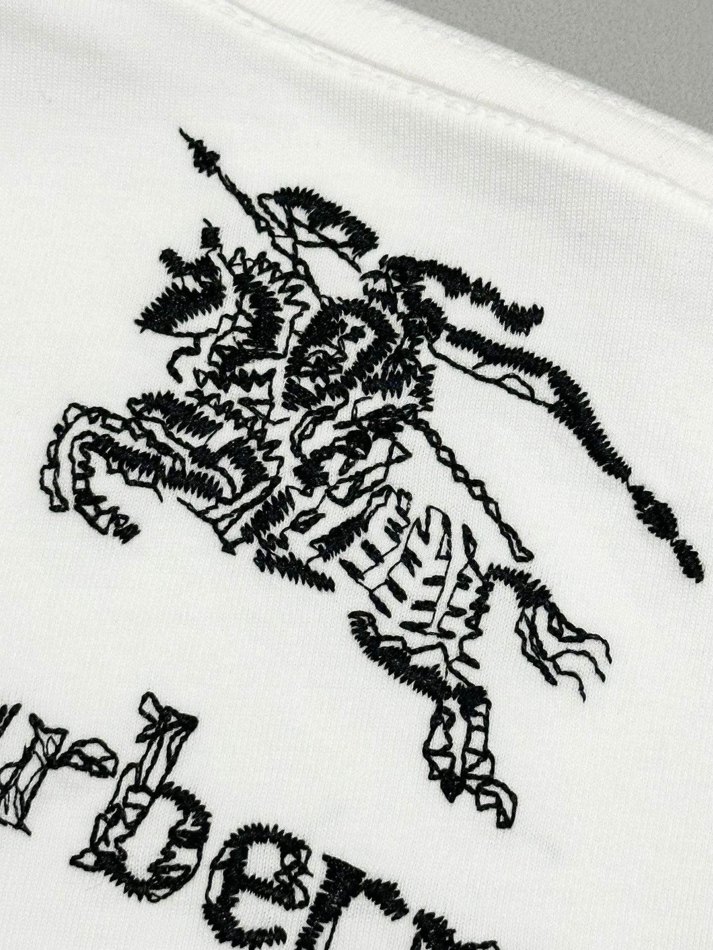 BURBERRY 25SS Early Spring Embroidered Equestrian Crewneck T-Shirt S-XL