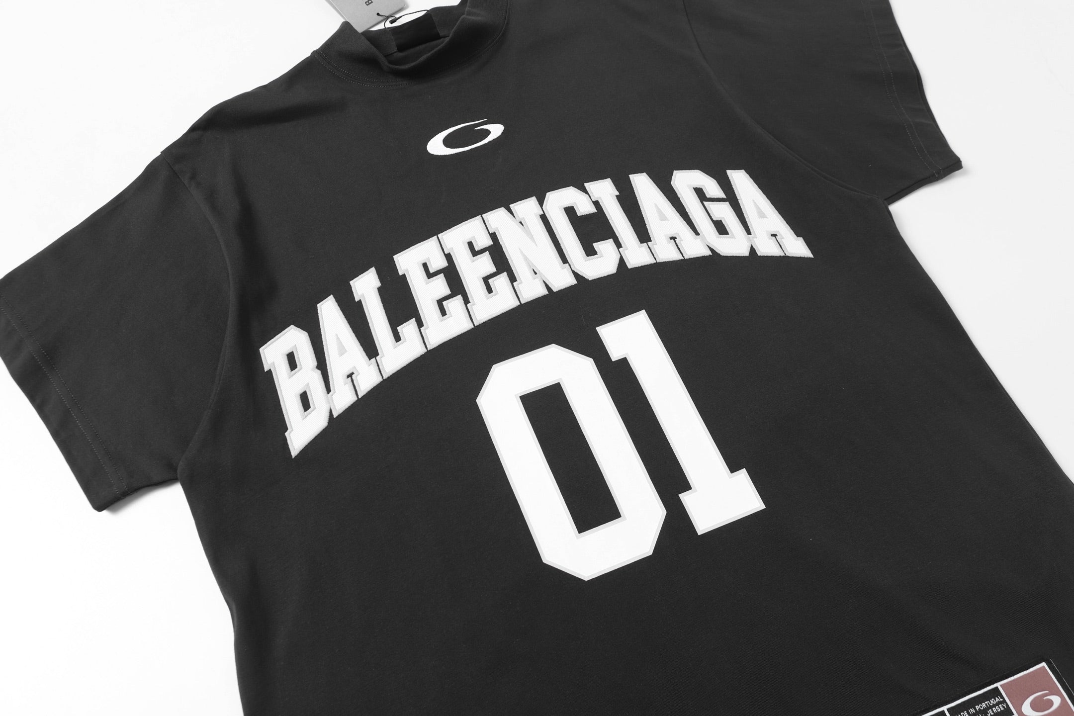 BALENCIAGA Basketball Jersey-Inspired Embroidery & Print T-Shirt – Black – Unisex – XS-M