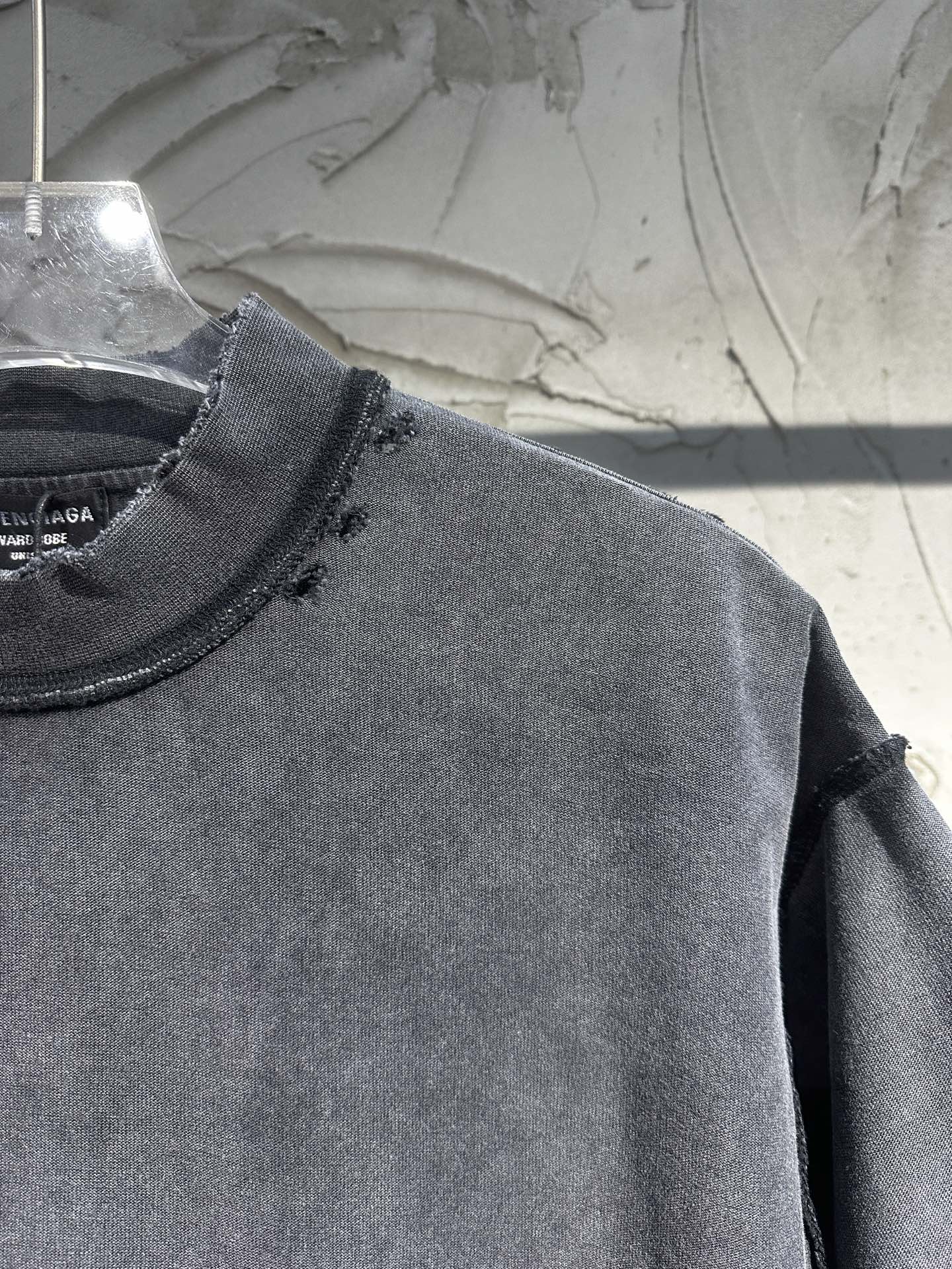 BALENCIAGA 25SS “Coca Wave” Inside-Out Distressed T-Shirt – Black / Khaki – Unisex – Sizes 1-4