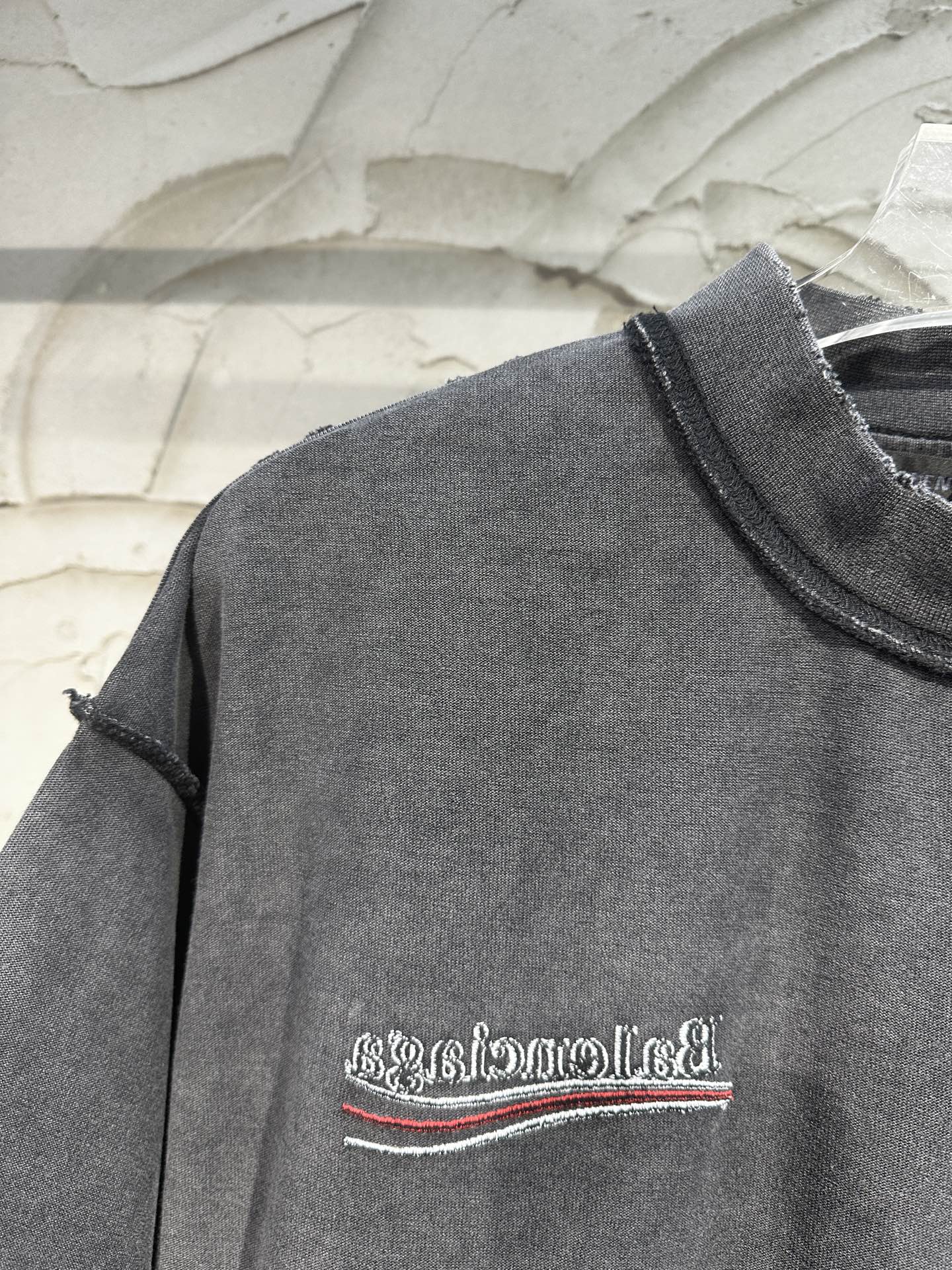 BALENCIAGA 25SS “Coca Wave” Inside-Out Distressed T-Shirt – Black / Khaki – Unisex – Sizes 1-4