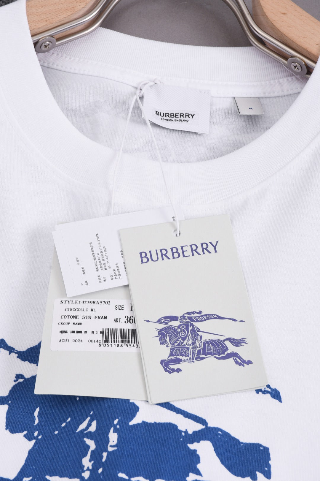 BURBERRY 25SS Allover Equestrian Logo Print Crewneck T-Shirt XS-L