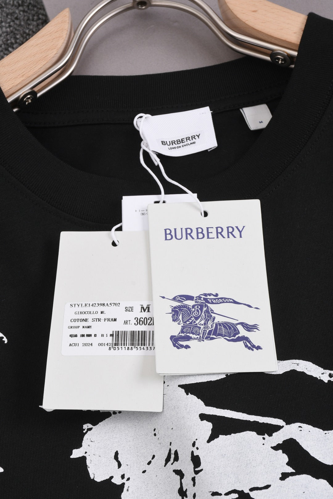 BURBERRY 25SS Allover Equestrian Logo Print Crewneck T-Shirt XS-L